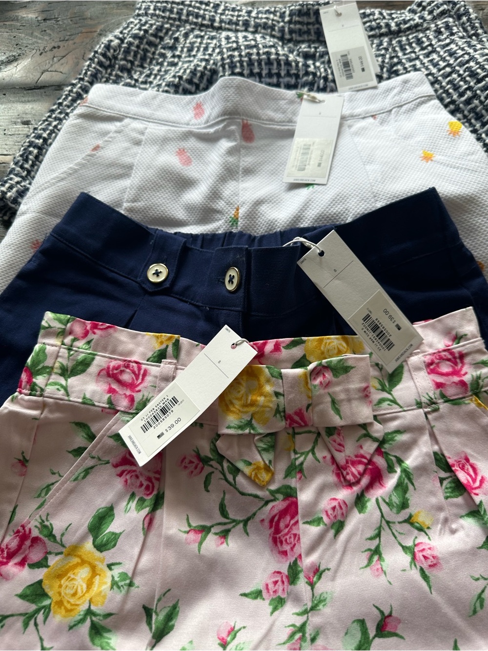 Janie and Jack Pink Floral High-Waist Shorts